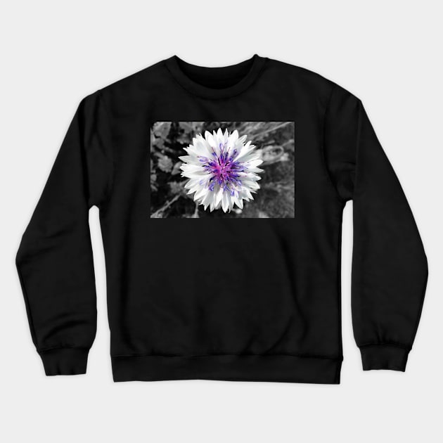 The White Cornflower Crewneck Sweatshirt by AH64D